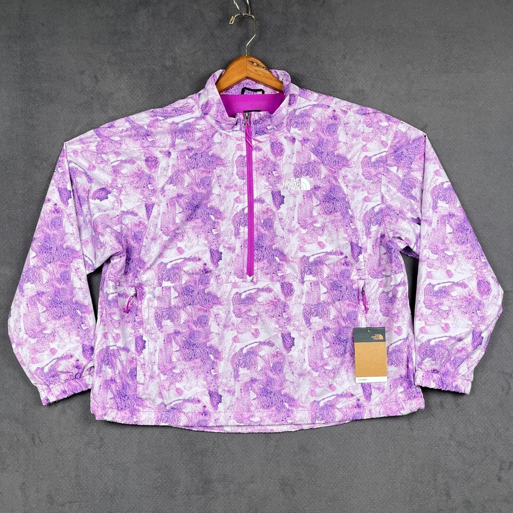 The North Face Hydrenaline Pullover Windbreaker XXL Purple Abstract 1/2 Zip NEW
